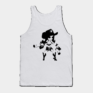 Cow girl minimal silhouette white Tank Top